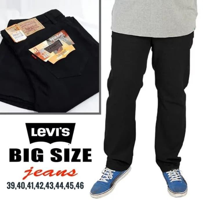 Palinglaliris Celana Jeans Standar Big Size Uk 39 Sd 44 / Jeans Standar Jumbo Pria - Hitam, Ukuran
