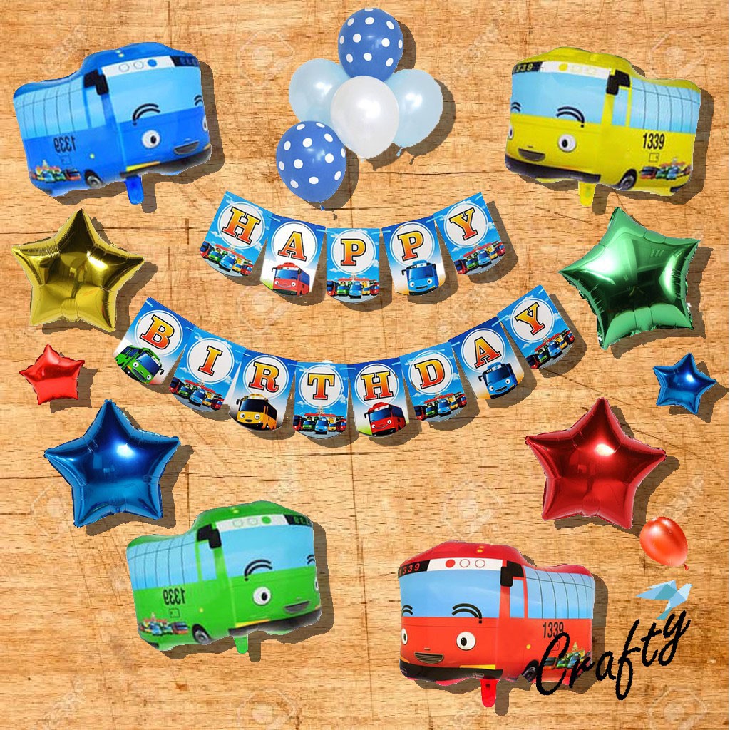 [PAKET] Set Ulang Tahun Anak THE LITTLE BUS Dekorasi Balon Hiasan Pesta