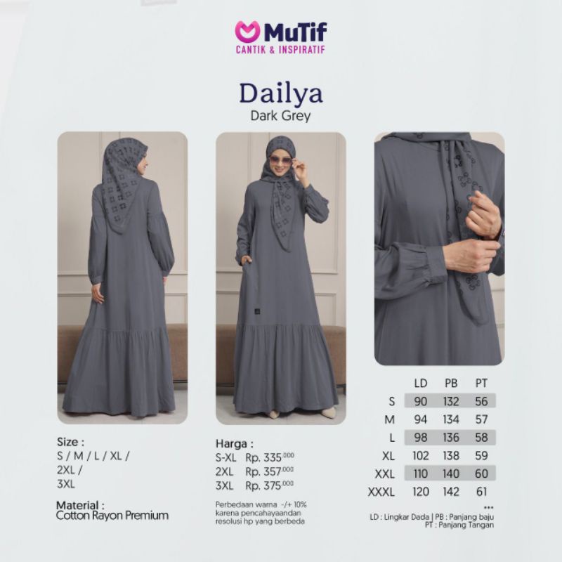 GAMIS MUTIF DAILYA DARK GREY