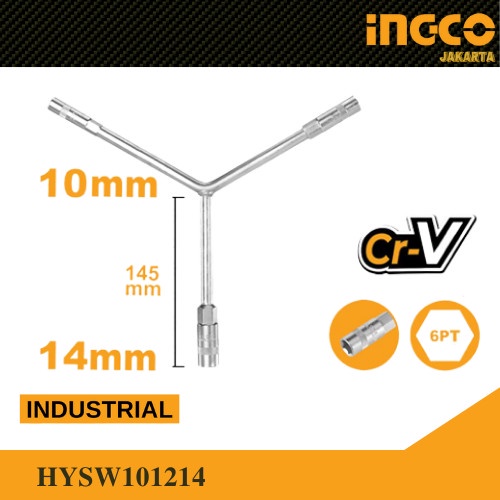 Kunci Sok Sock Y (Cr-V 10-12-14 mm) Socket Wrench INGCO HYSW101214