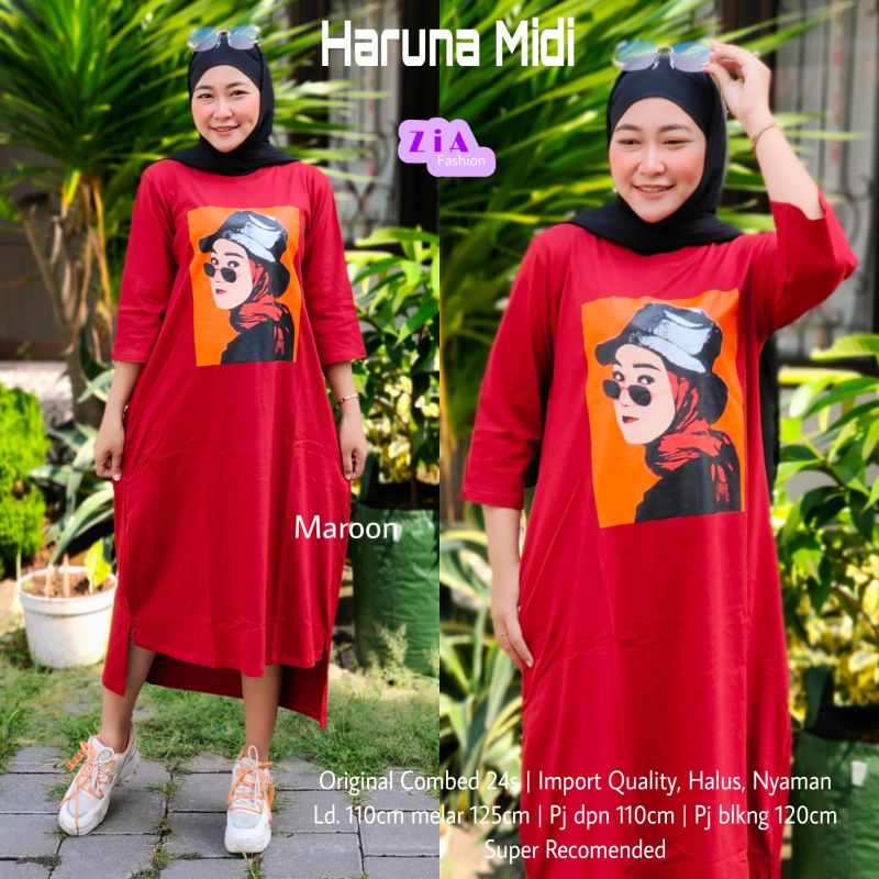 haruna midi tunik maxy kaos