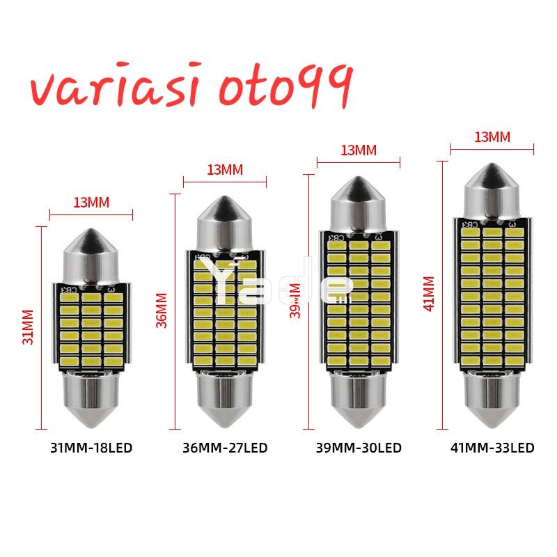 Lampu LED Plafon Kabin Mobil 3014 SMD 31MM 36MM 39MM 41MM Lampu Cabin Mobil