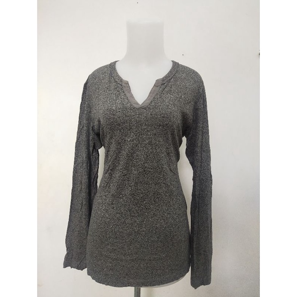 Thrift UNIQLO Authentic Soft Touch Light Cotton Original Dark Grey Preloved Branded Original