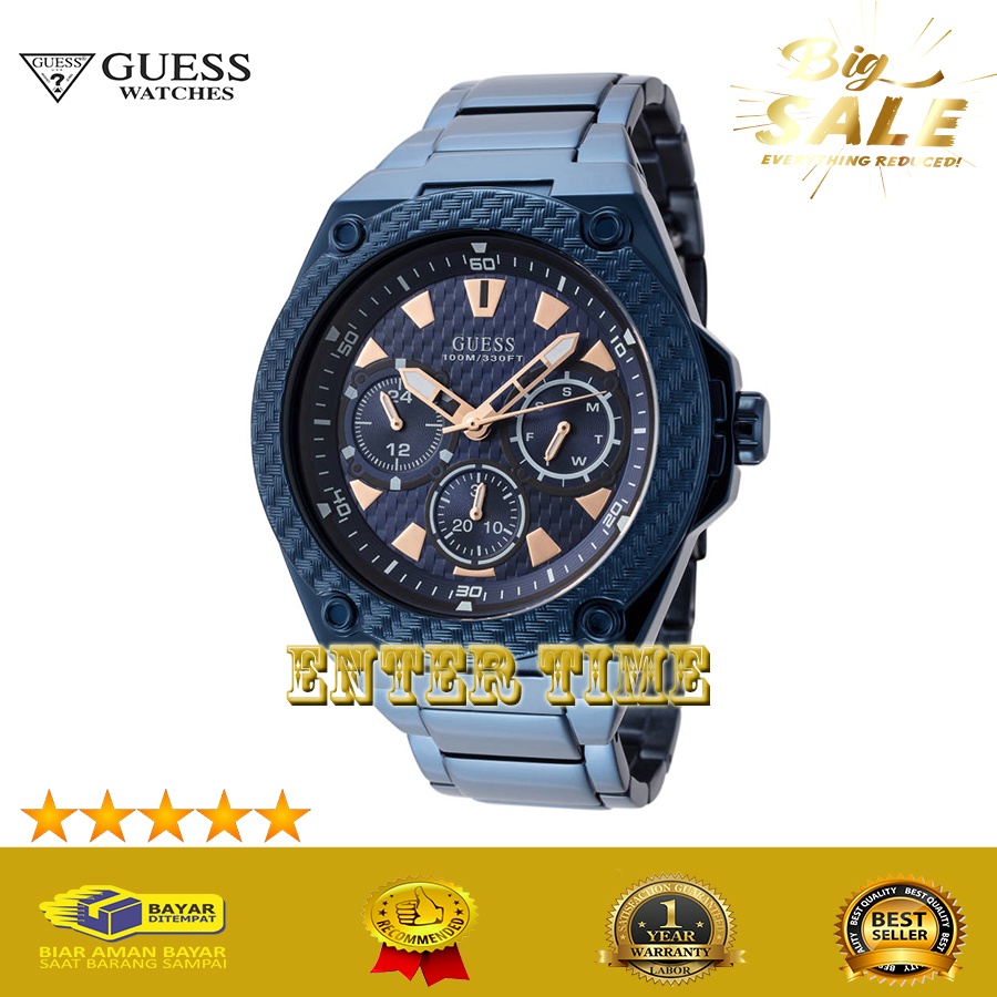 NEW ARRIVAL  JAM TANGAN PRIA KEREN MERK GUESS W1305G4 STAINLESS STEEL JAM TANGAN FASHION PRIA TERBAR