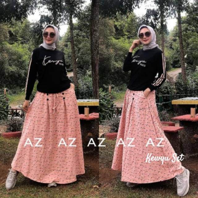 KEWYU SET kaos + rok by AZ AZ