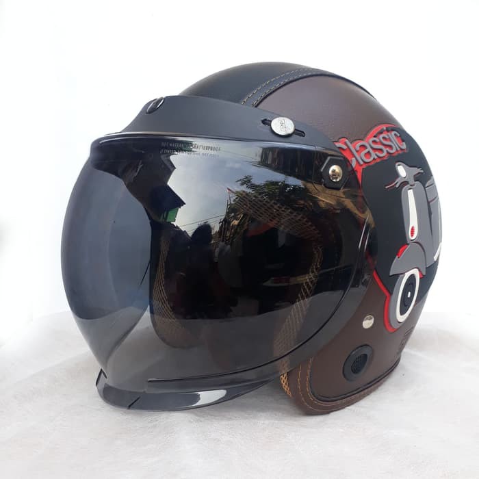 SALE Helm bogo kulit vespa klasik retro