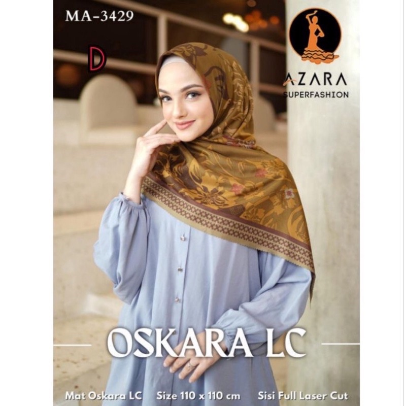 MURAH Jilbab Hijab Motif Segiempat Hijab Voal Lasercut Azahra oleh-oleh haji umroh