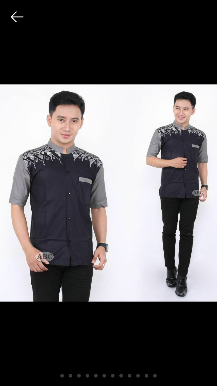 Batik Kalongan | Koko Batik Bordir, Katun Batik Prada Mix Katun Oil