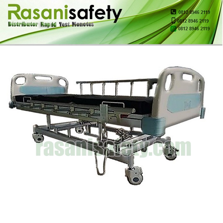 Bed Pasien Elektrik ABS Side Rail Murah | Ranjang Tempat Tidur RS Klinik Rumah Sakit 3 Crank Engkol 