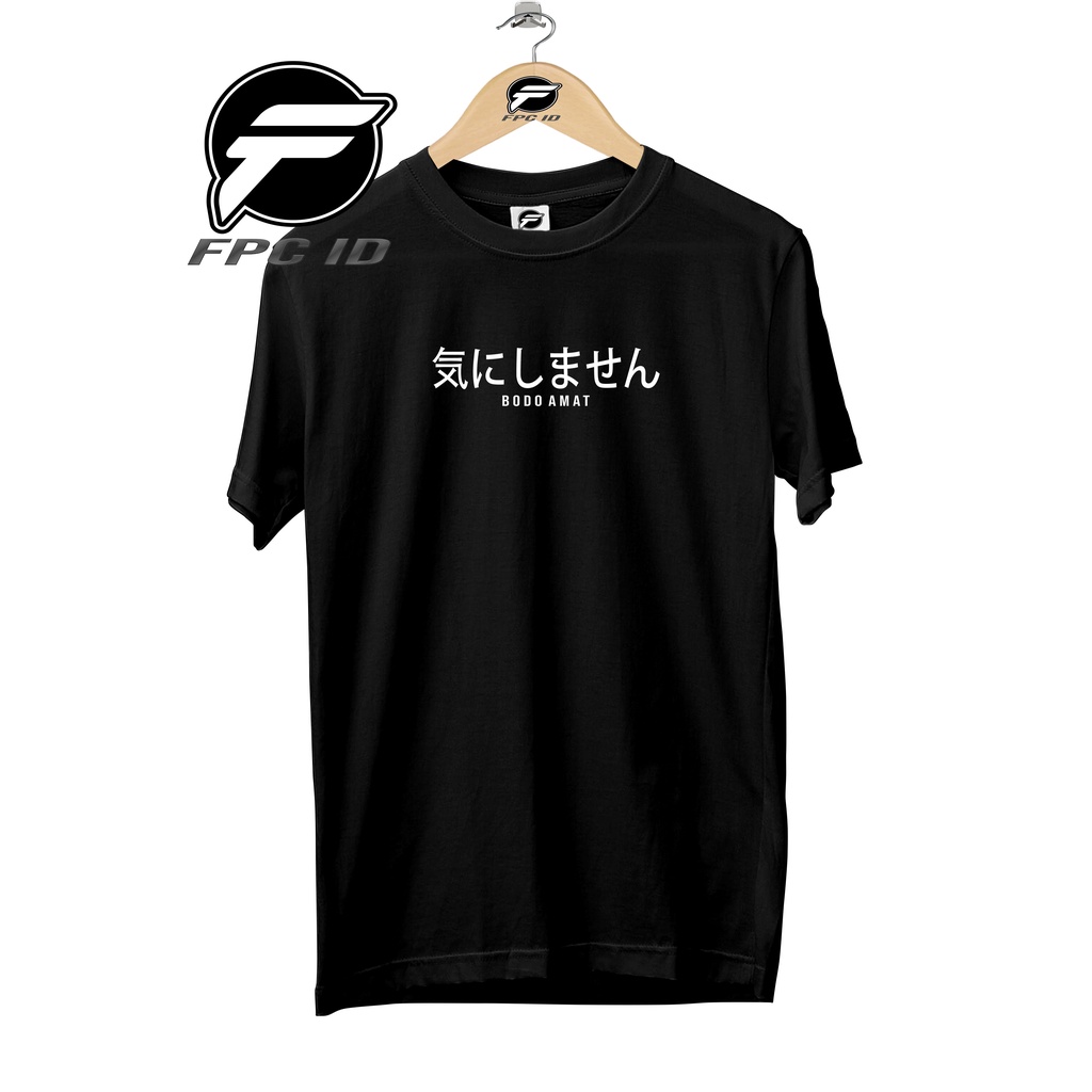 Kaos Tulisan Jepang Bodo Amat Original Cotton Combed 30s Pakaian Distro Jumbo Pilihan Favorite