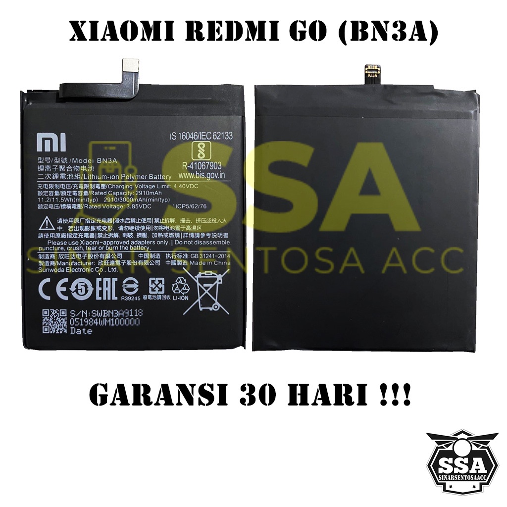 Baterai Xiaomi Redmi Go BN3A RedmiGo XiaomiGo BN3a Redmi BN 3A Original OEM Batu Batere Batre Battery Batrai Batrei ori hp Xiao Mi Garansi