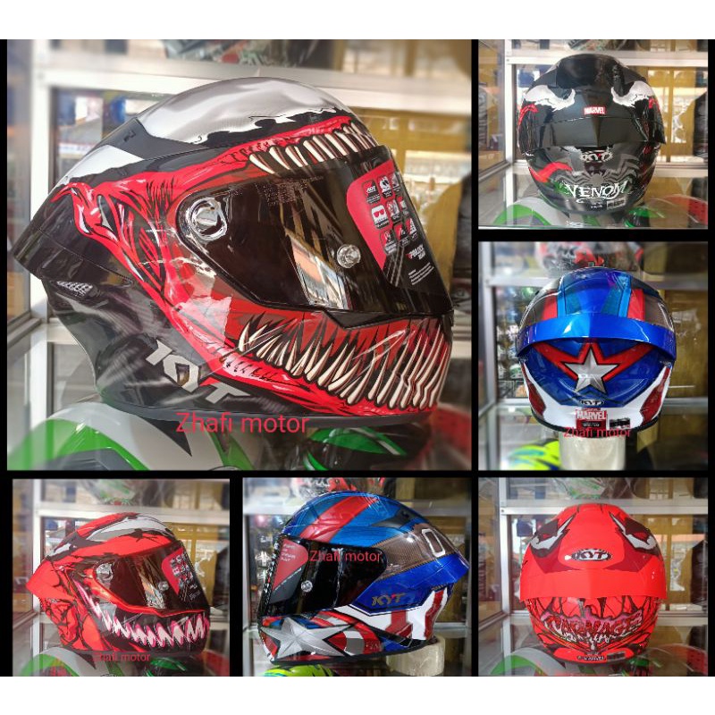 Helm kyt tt course motif limited edition# marvel carnage #marvel venom dan capt america 100%original