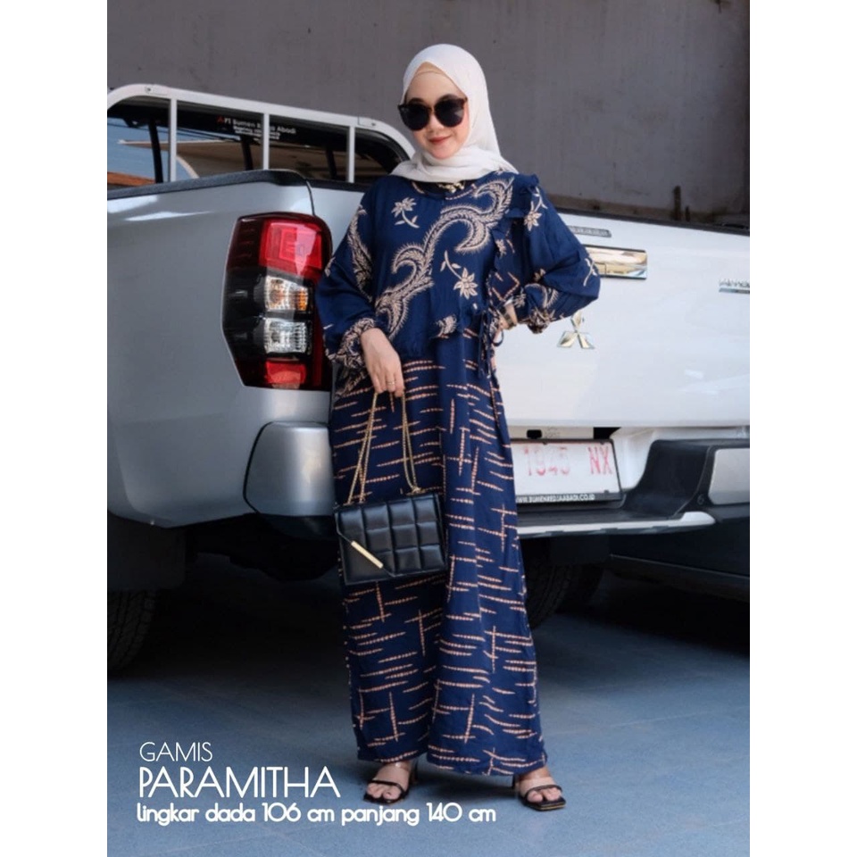 Gamis Paramitha -  Gamis Wanita Rayon Premium Lengan Panjang Dress Fashion Muslim Kekinian