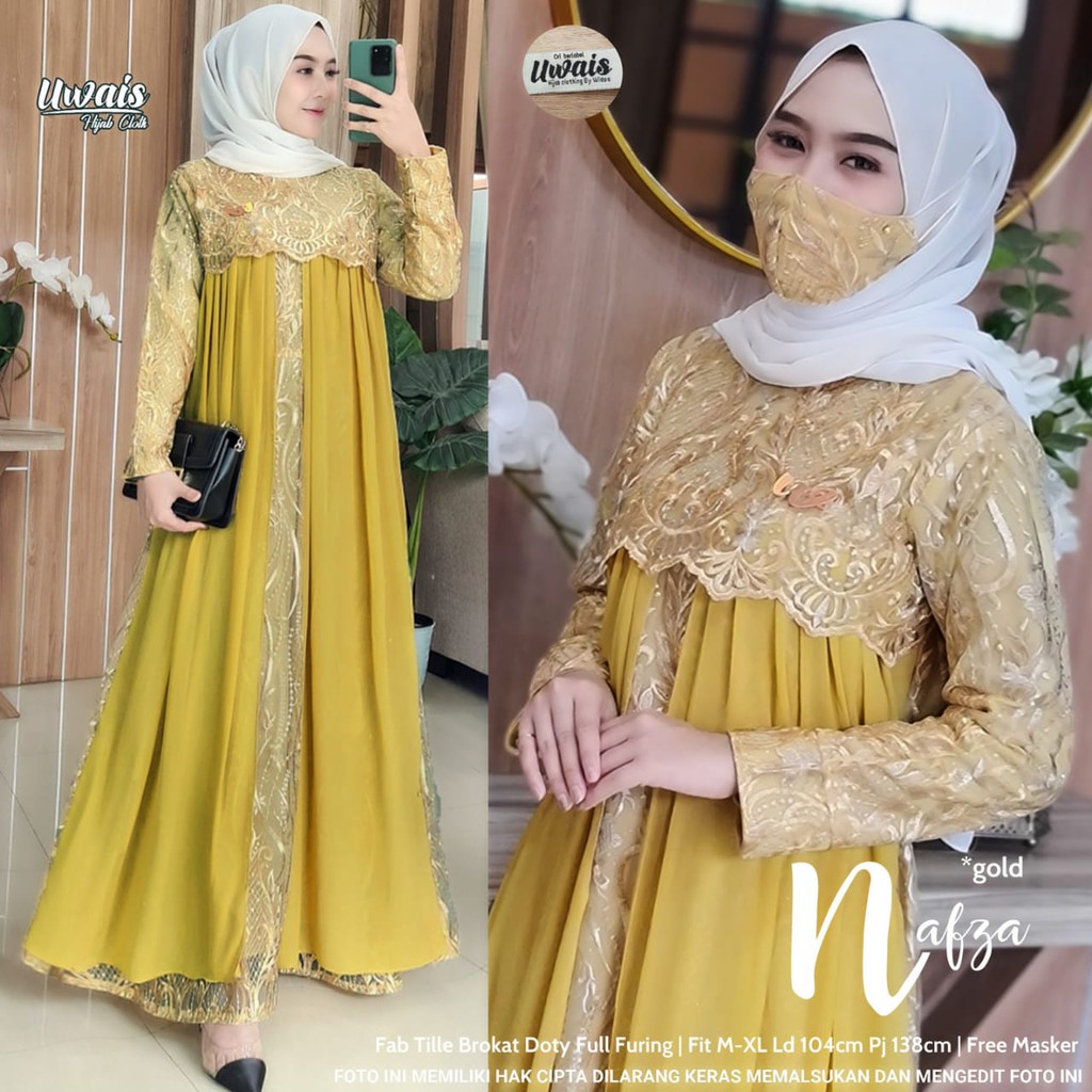 NAFZA GAMIS DRESS PESTA KONDANGAN BROKAT ORI BY UWAIS