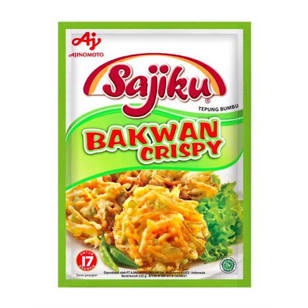 

cs777vv Ajinomoto Sajiku Tepung Bumbu Bakwan Crispy 225Gr Da01D100