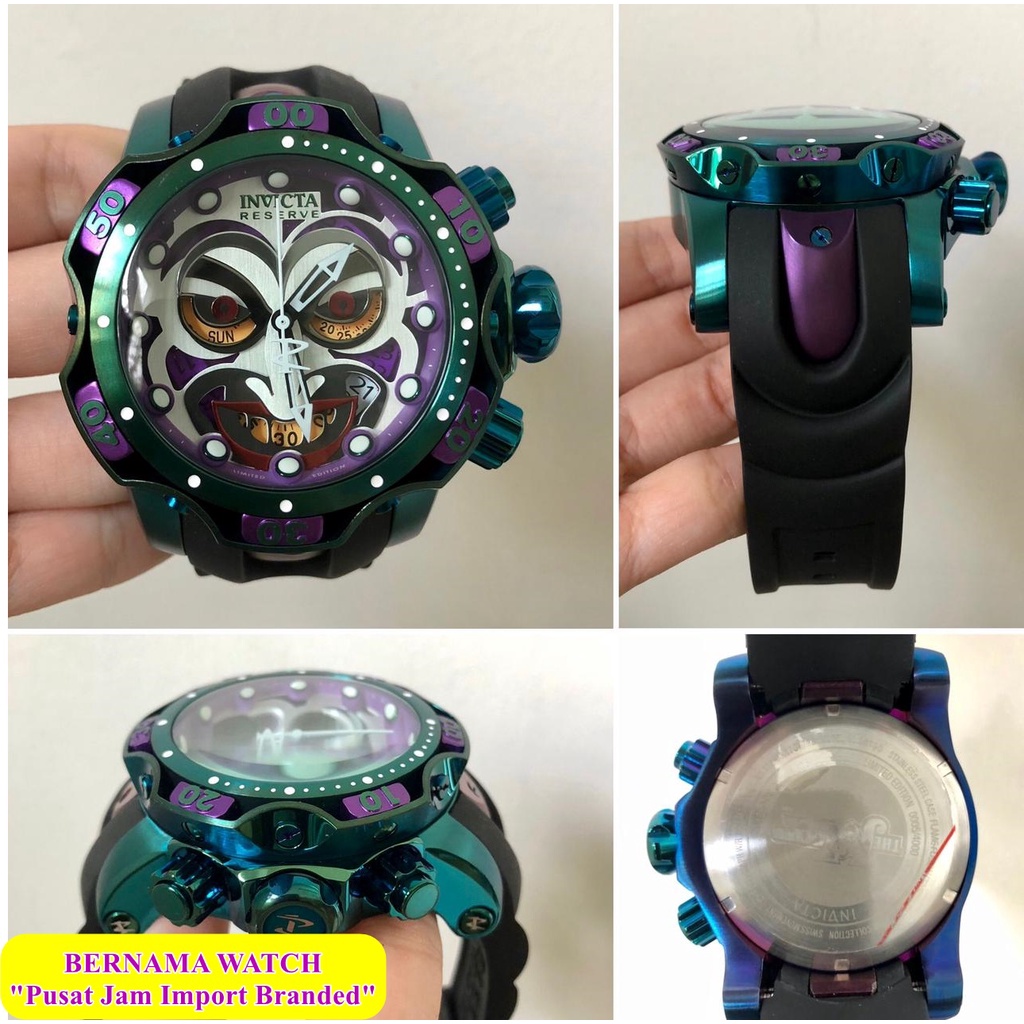BIG SALE  JAM TANGAN PRIA INVICTA JOKER BATERAI 52MM STAINLESS STEEL JAM TANGAN HADIAH IMPORT GARANS
