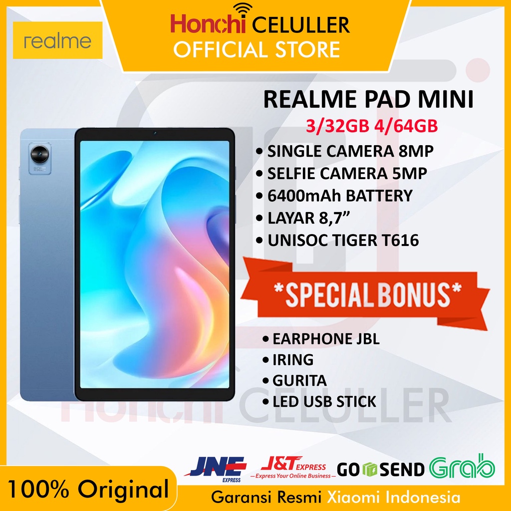 REALME PAD MINI 4/64 3/32 GB LTE WIFI GARANSI RESMI REALME INDONESIA