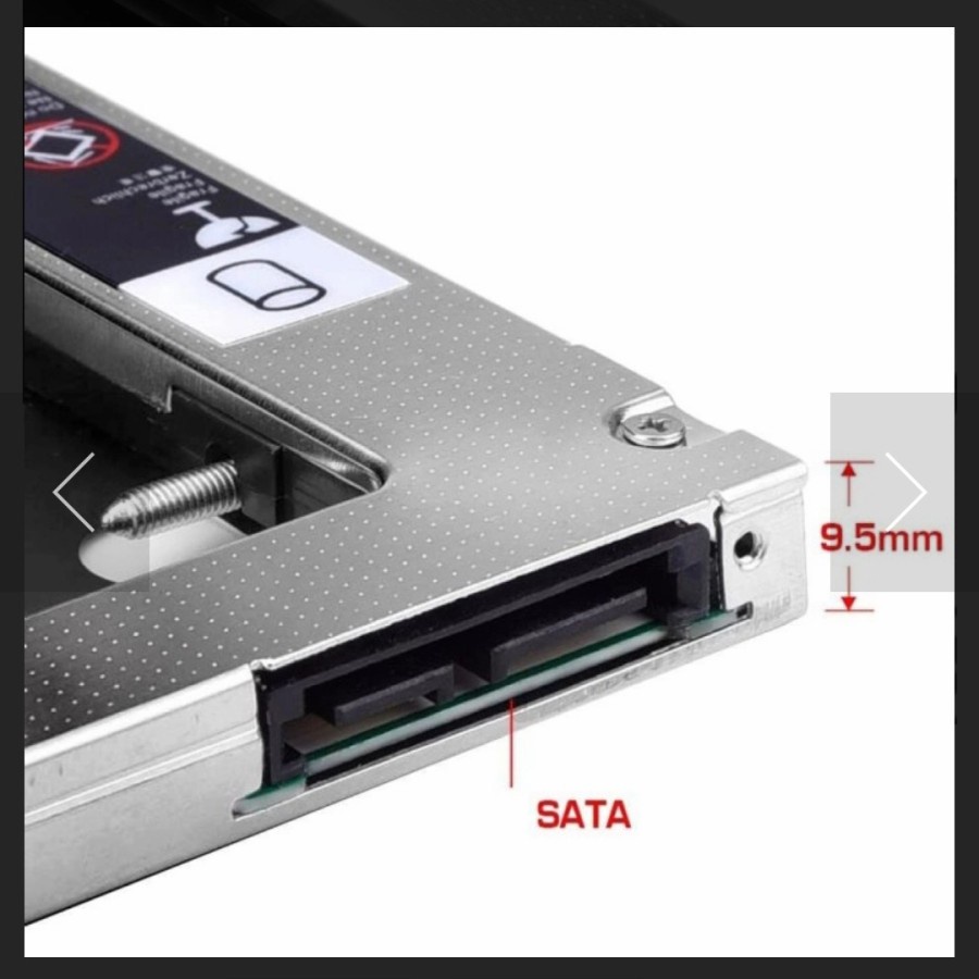 HDD Caddy Tipis (slim) 9.5mm Sata To Sata lll / Dvd Slot Hdd Slot