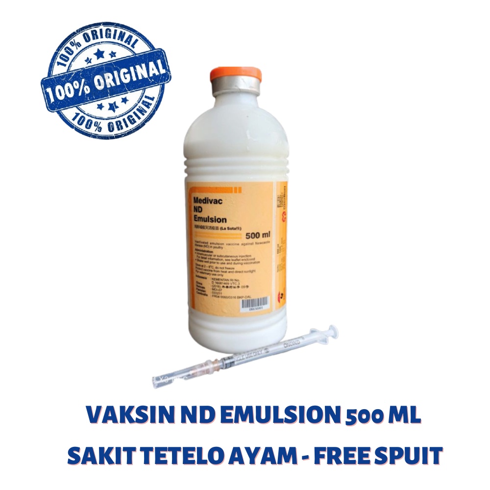 Vaksin ND Emulsion 500 ml - sakit tetelo ayam - free spuit