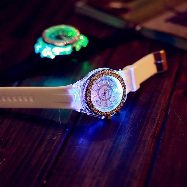 BS202 Jam Tangan Unisex Geneva Dengan Lampu LED (DI JAMIN HIDUP)