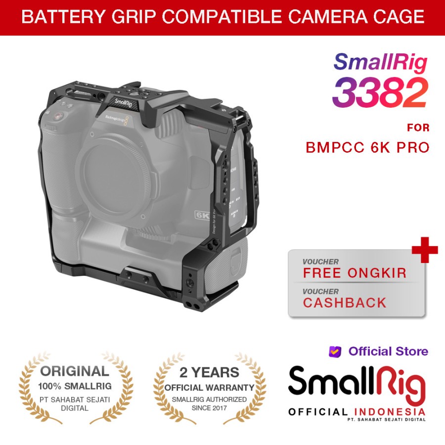 SmallRig Battery Grip Compatible Cage for BMPCC 6K Pro 3382