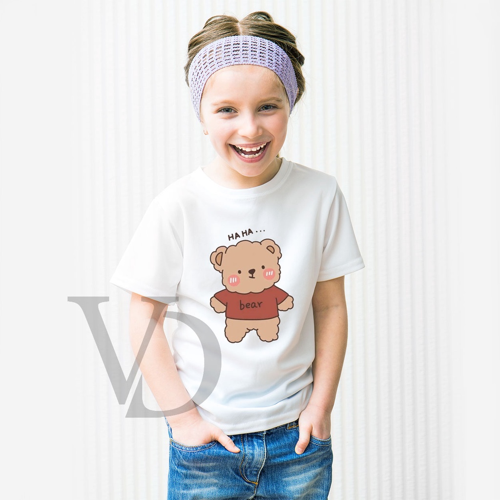 Kaos Anak Perempuan &amp; Laki - laki Unisex beruang lucu / cute bear/ kaos anak lucu / baju anak murah