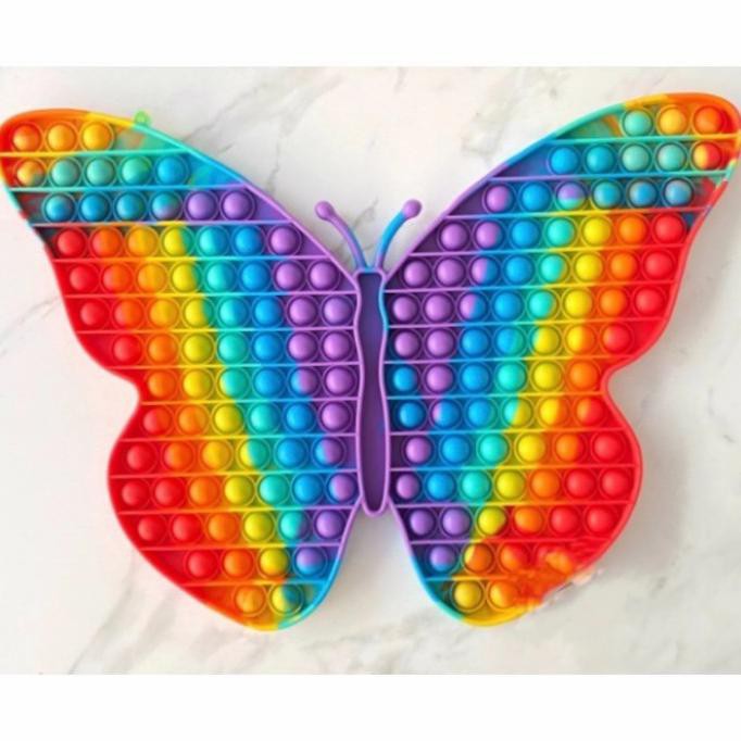 Terlaris Pop It Rainbow Super Jumbo Xxxl /Popit Tik Tok Tiktok Fidget Bubble 2 - Butterfly Non Cod