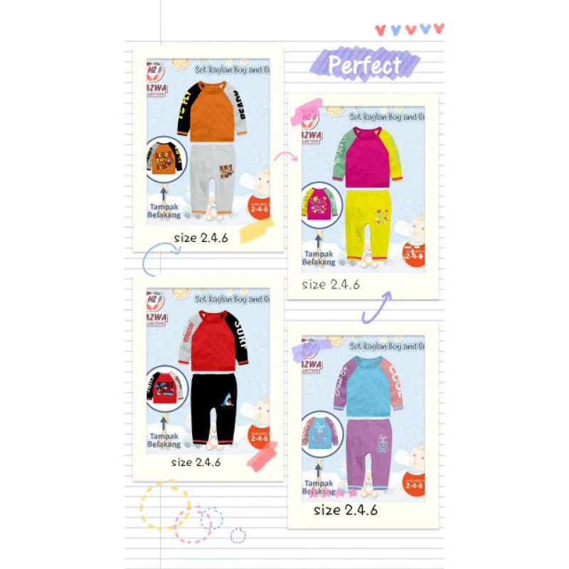 setelan baju raglan anak