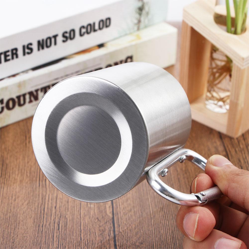 Agustina Air Teh Mug Portable Mendaki Perlengkapan Berkemah Peralatan Makan Cangkir Camping Hiking Stainless Steel Cangkir
