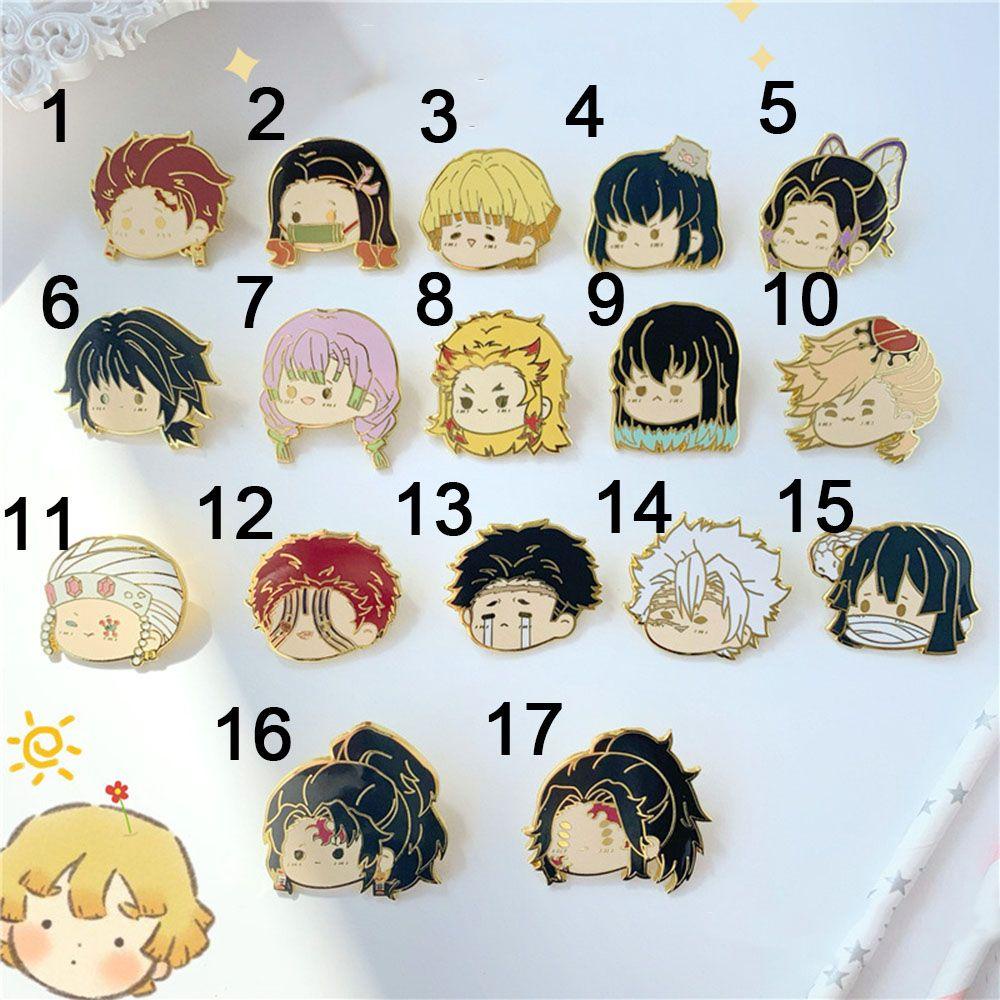 Pin Enamel Nanas Pria Wanita Tsuyuri Kanawo Aksesori Cosplay Perhiasan DIY Demon Slayer