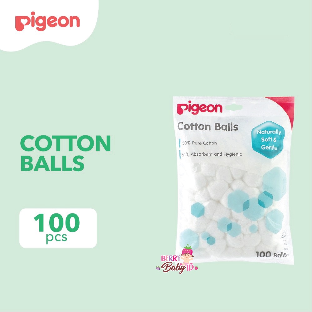 Pigeon Cotton Balls Bola Kapas Bulat Bayi Cotton Ball 100 pc Berry Mart