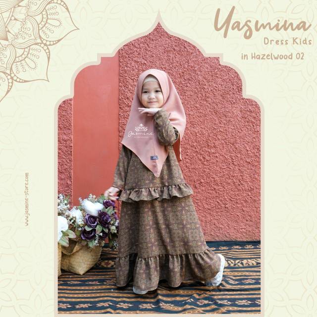 YASMINA DRESS KIDS JASMINE BY LIDIA HADIWINOTO Gamis Anak Motif Rempel Cantik