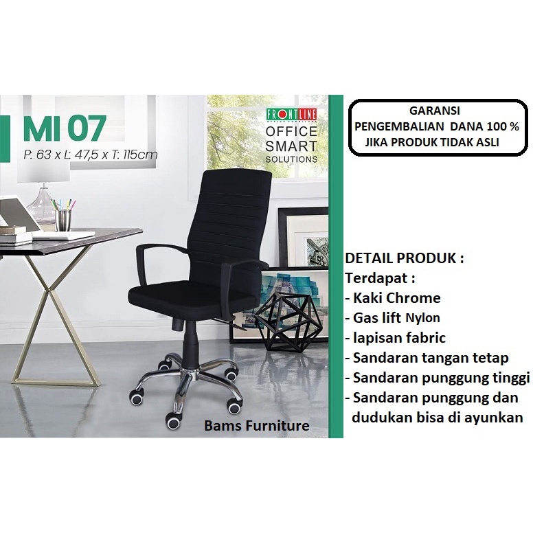 

kursi kerja manager/ergonomis frontline MI07 via cargo/instan dijamin asli by bams furniture