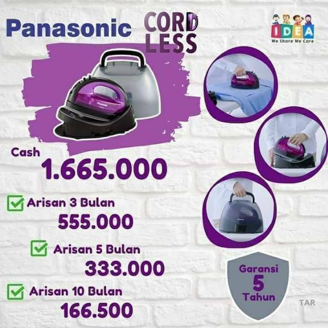 Arisan Panasonic Cordless Steam Iron Setrika Tanpa Kabel