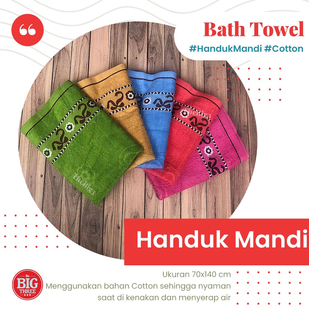 HANDUK COTTON 70X140cm - HALUS LEMBUT katun mandi berkualitas murah