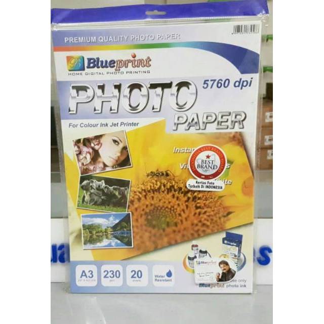 

H7Y KERTAS FOTO A3 GLOSSY 230 GSM / KERTAS BLUEPRINT A3