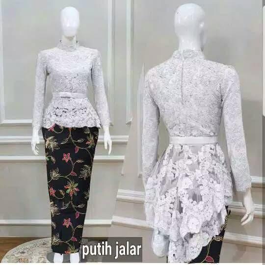 Vestir | Set Kebaya Wisuda Putih/White Elegan/Baju Muslim Modern/Pesta/Resepsi