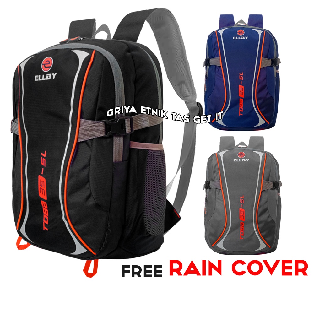 Tas Ransel Pria BONUS RAIN COVER Laptop 15 inch Authentic Elby