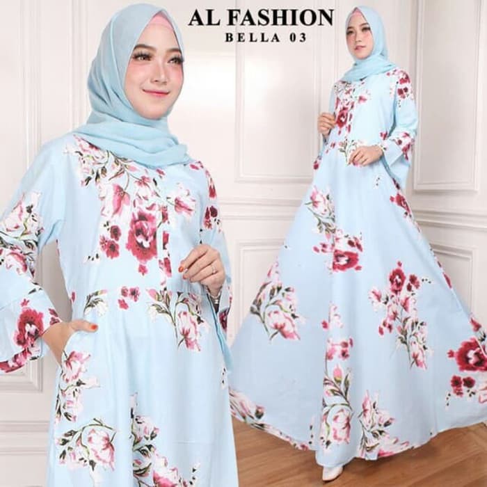 Gaun / dress wanita / cewe Baju gamis wanita Terbaru /baju gamis motif bunga terlaris untuk pesta ke