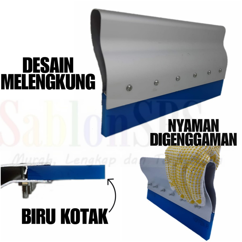 GAGANG RAKEL ALUMUNIUM MODEL S ERGONOMIS 25CM SET RAKEL BIRU KOTAK