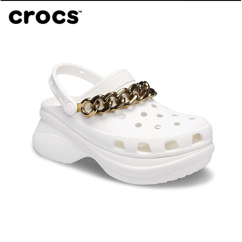 Crocs classic bae clog chain embellisshed platform / Crocs Bae Clog platform rante / Sandal wanita Crocs classic bae rante