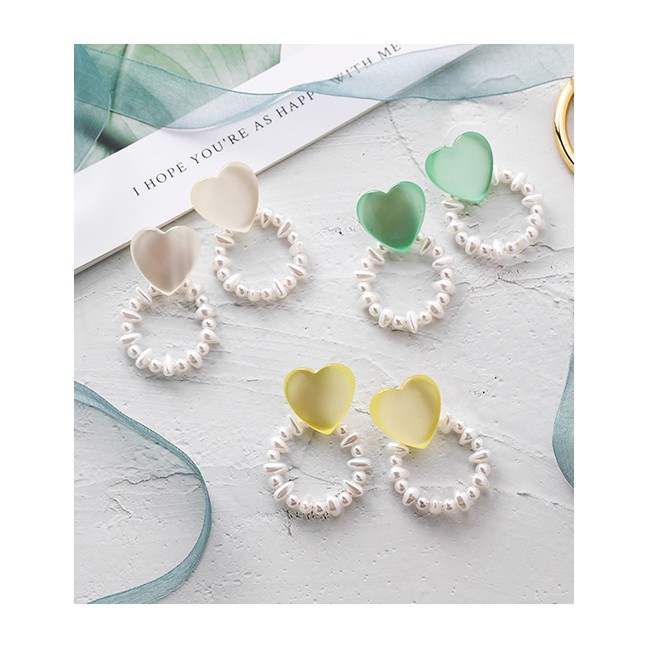 LRC Anting Tusuk Fashion 925 Silver Needle Irregular Pearl Ring Earrings F89338