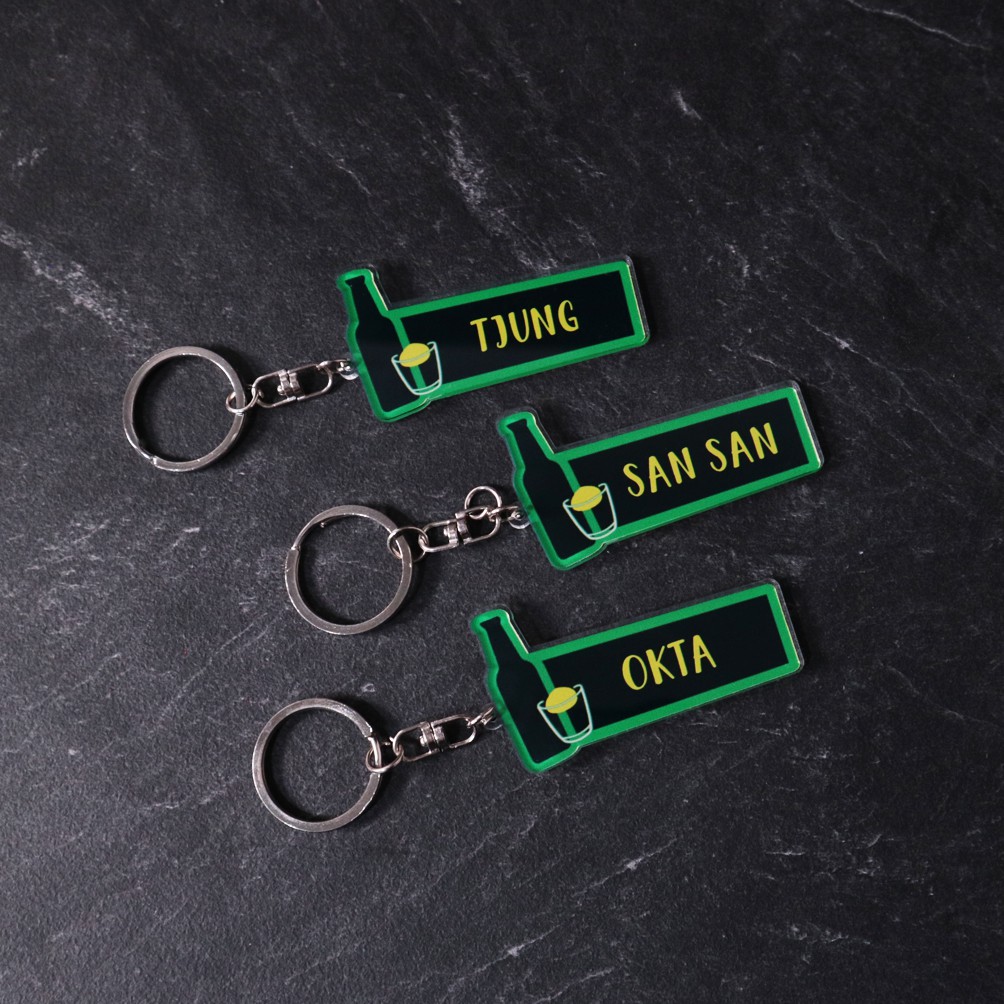 Keychain  / Pin Peniti Akrilik Danbam | Free Custom Nama | Gantungan Kunci Pin Itaewon Class