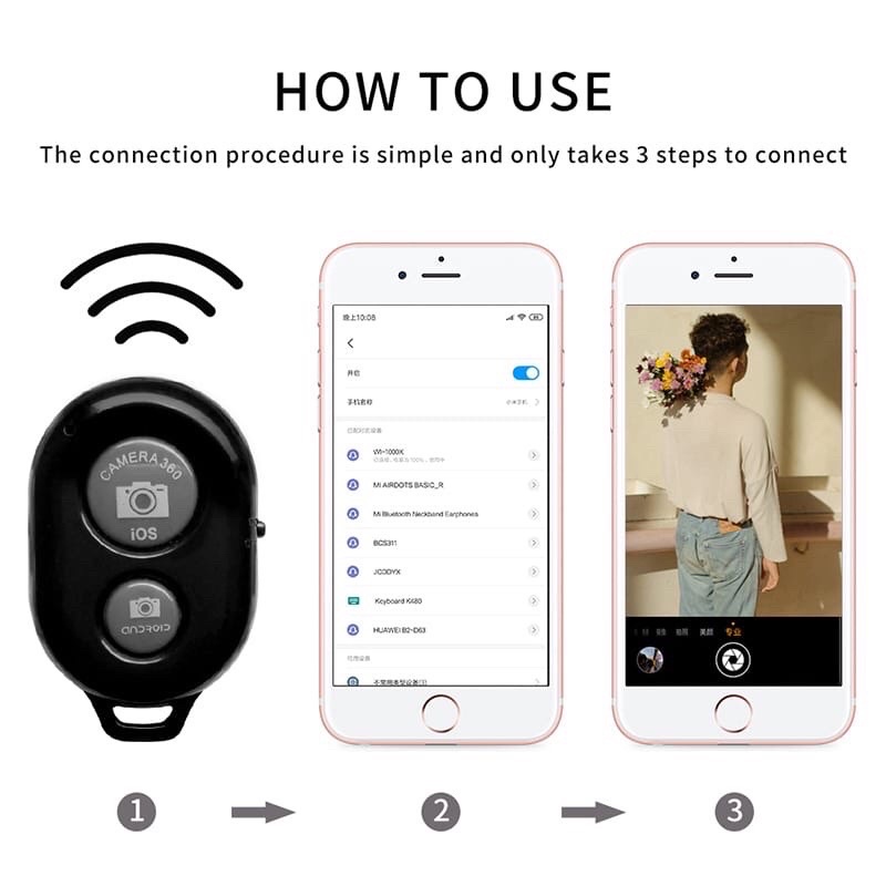 REMOTE SHUTTER / TOMSIS BLUETOOTH SELFIE WIRELESS CAMERA PHONE FOR ANDROID IOS 5.0 1 Penilaian 6 Terjual