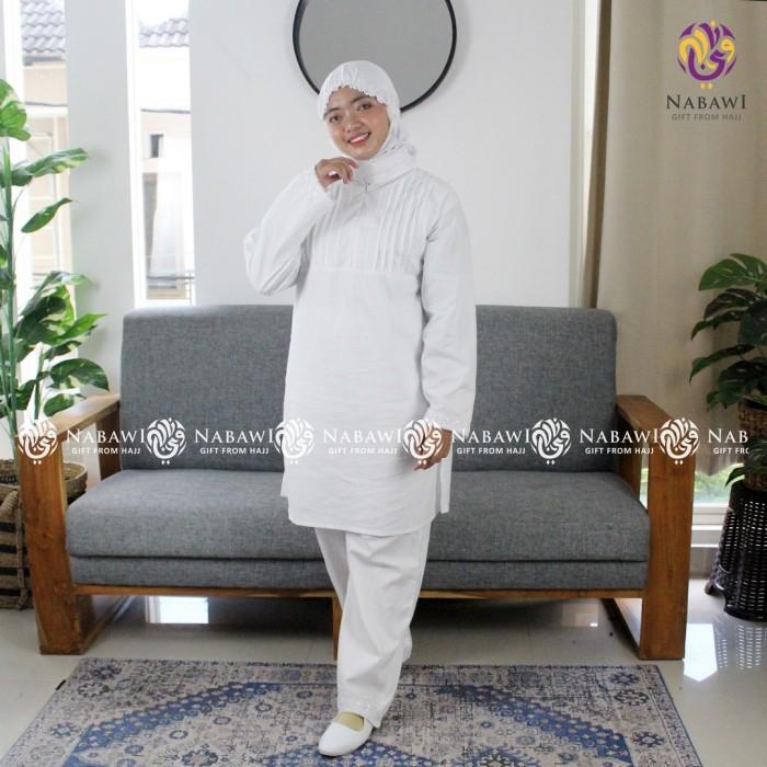 Setelan Baju Ihram Ihrom Wanita Moudy Katun Perlengkapan Haji Umroh