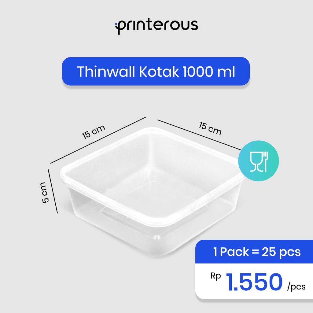 Best Seller Kotak Makan Plastik / Thinwall / Food Container - Kotak 1000ml ebeJrzCMRz55B