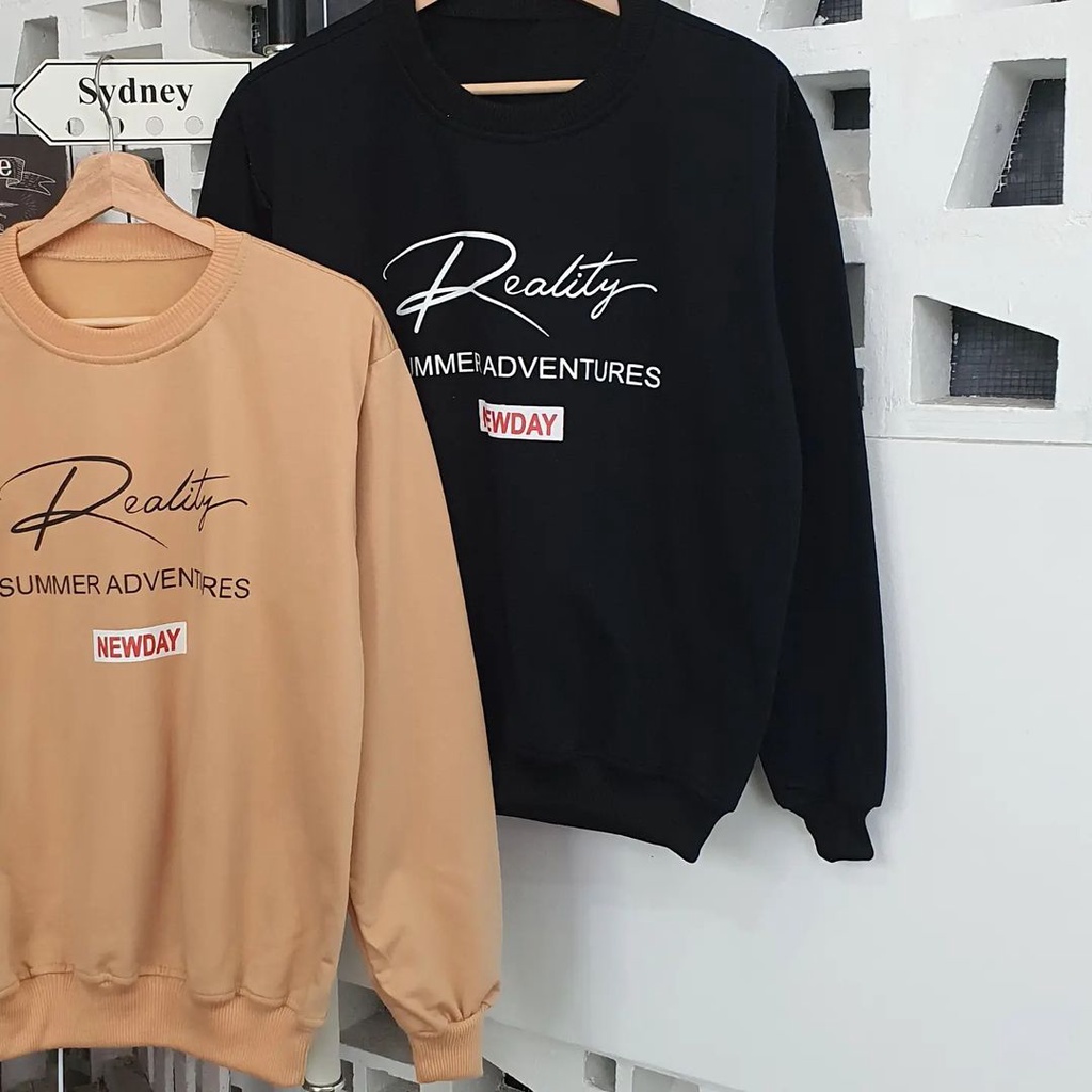 Sweater Crewneck REALITY bisa untuk Couple pria/wanita