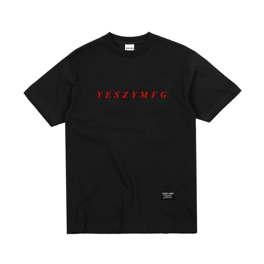 YESZY.MFG Tshirt Black Italic F. Red