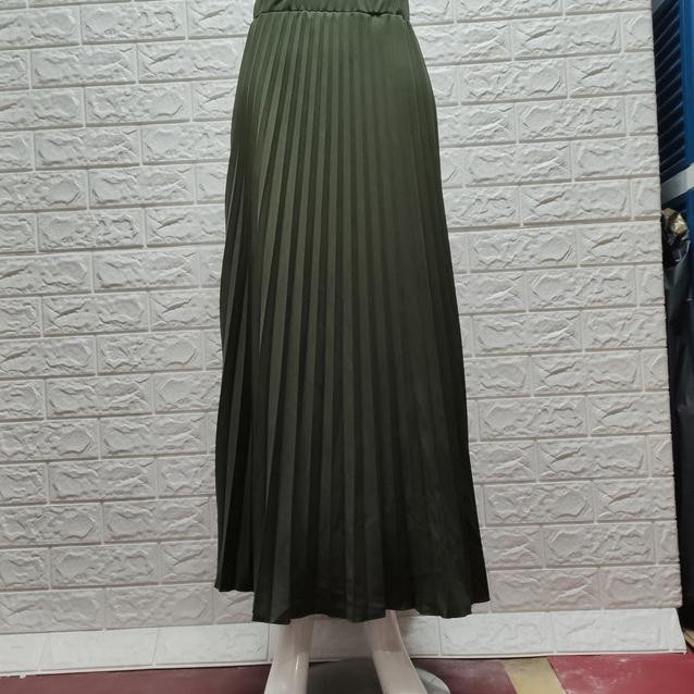 ☻ LARIS ROK MUSLIM WANITA☻ ROK PLISKET FASHION WARNA HIJAU ARMY ,ROK PEREMPUAN ROK MURAH ROK