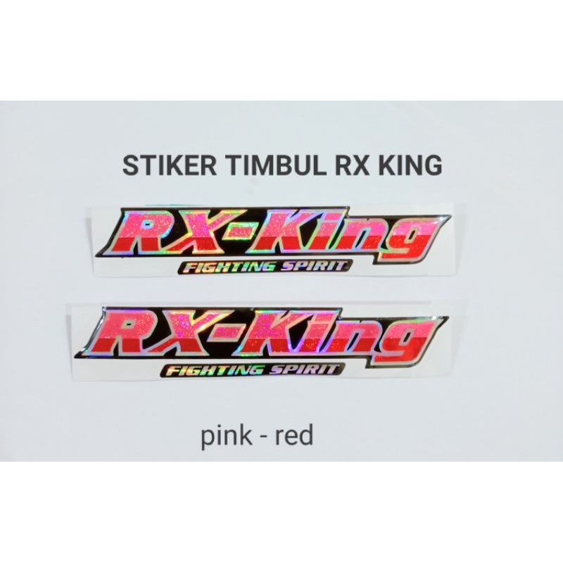 EMBLEM STIKER TIMBUL TULISAN RX KING WARNA MERAH PINK